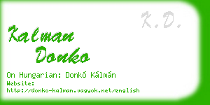 kalman donko business card